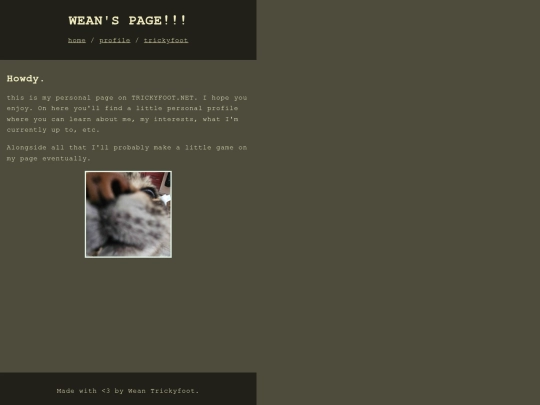 Wean/WeanPage screenshot