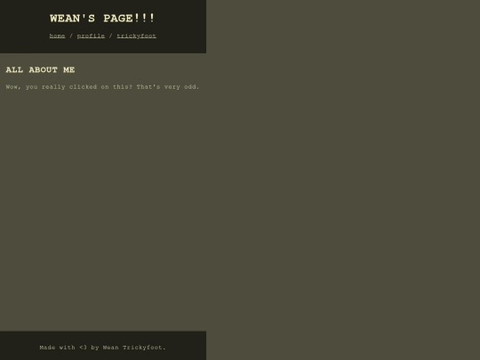 Wean/profile screenshot