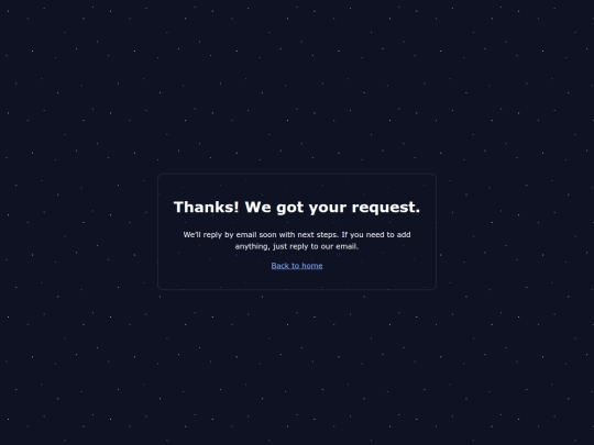 thank-you screenshot