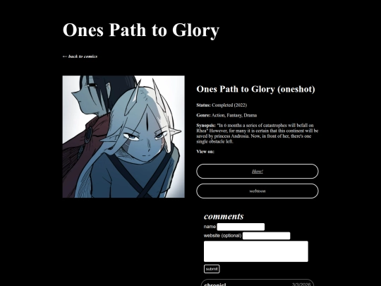 pages/comics/Ones_Path_to_Glory screenshot