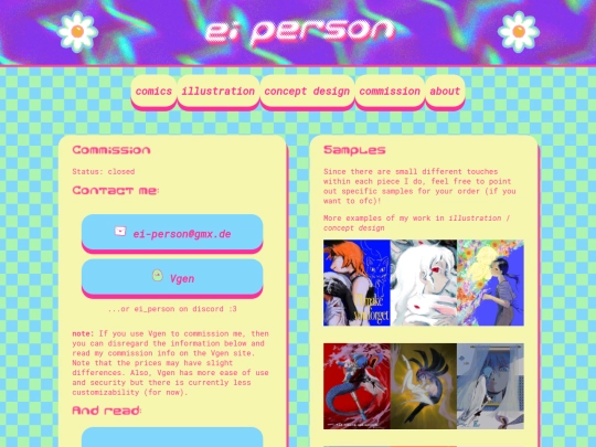 pages/commission screenshot