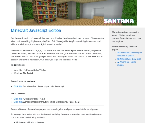 page/MinecraftJavascript screenshot