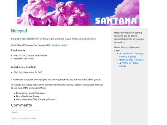 page/Notes screenshot