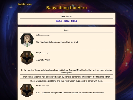 story logs/intervallos/babysitting screenshot