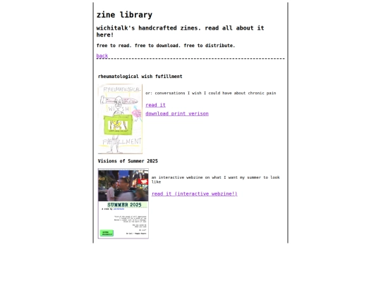 zine-library screenshot