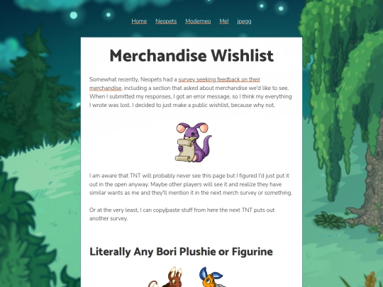 neopets/articles/merchandise-wishlist screenshot
