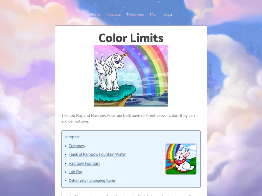 neopets/moderneo/color-limits screenshot