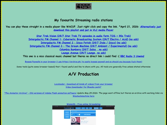 links screenshot