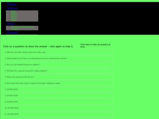 faq screenshot