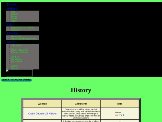 history screenshot