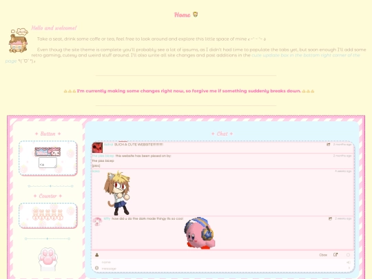 neocities-warmfeelings/home screenshot
