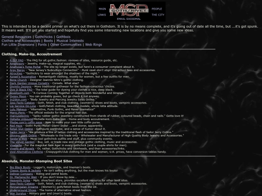 links screenshot