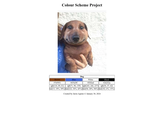 colour scheme project screenshot
