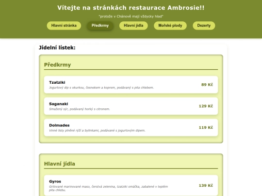 jidelnilistek screenshot