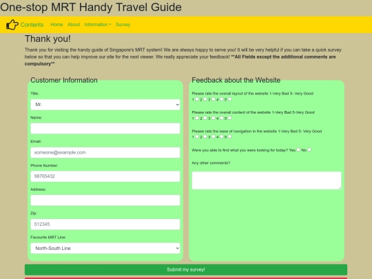 Survey screenshot