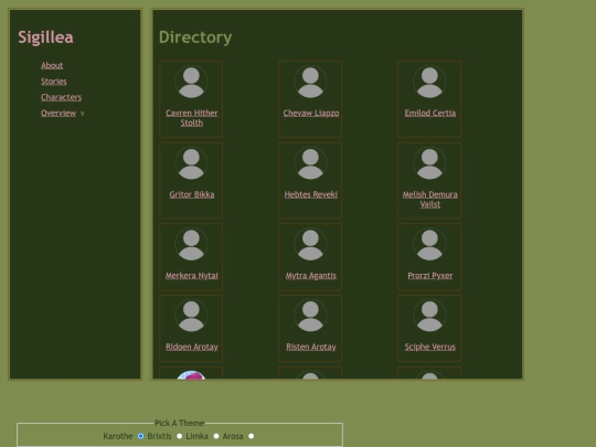 Characters screenshot