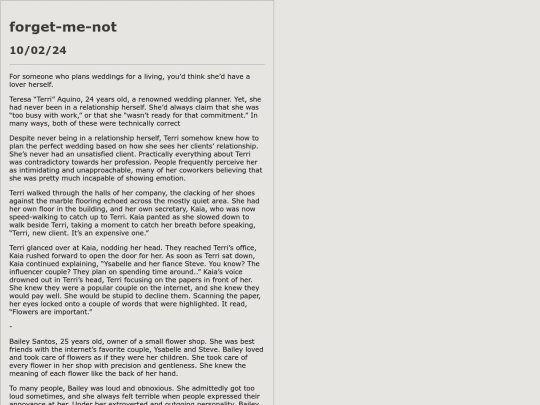 writing/forgetmenot screenshot