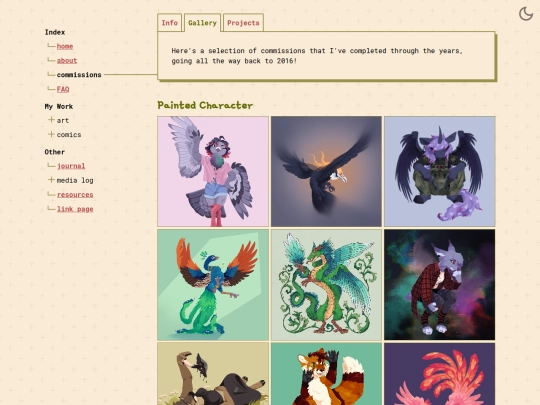 commissions/gallery screenshot