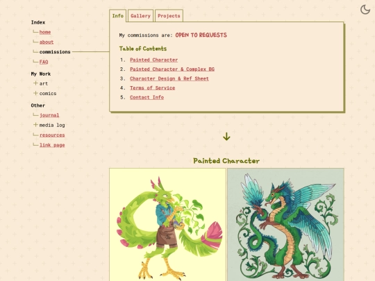 commissions screenshot