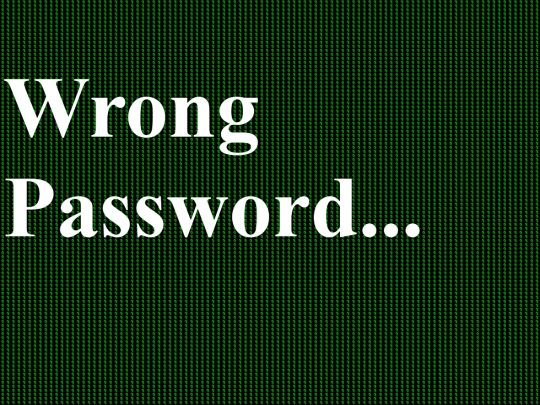 wrongpassword screenshot