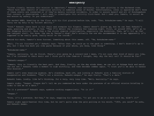 fic/drabbles/emergency screenshot