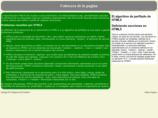 Tema 6 P2P Obligatorio/Secciones y líneas generales de un documento HTML5 screenshot