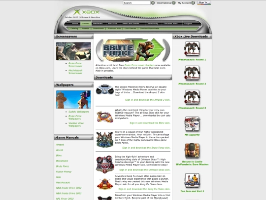 homepage/XboxDownloads screenshot