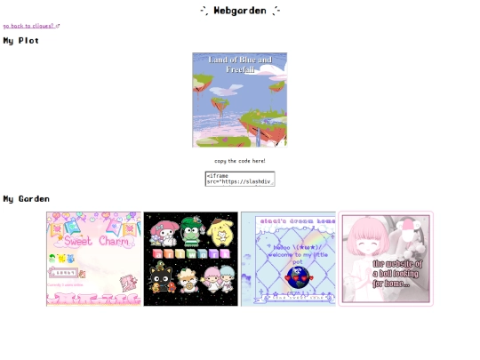 cliques/webgarden screenshot