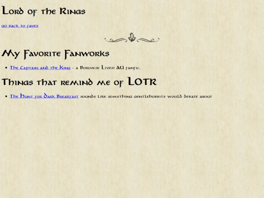 faves/lotr screenshot