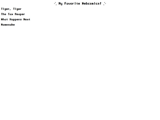 faves/webcomics screenshot