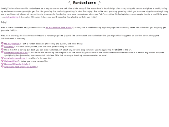 links/randomizers screenshot