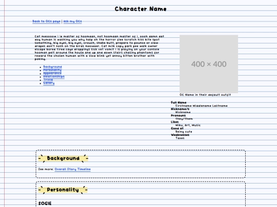 ocs/charactertemplate screenshot