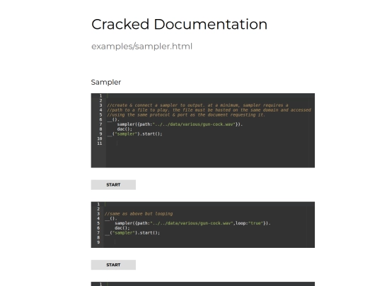Cracked/docs/examples/sampler screenshot