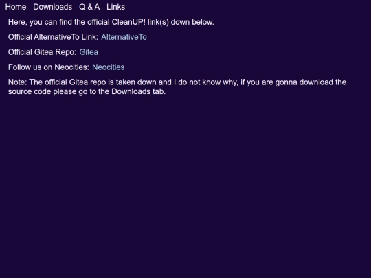 links screenshot