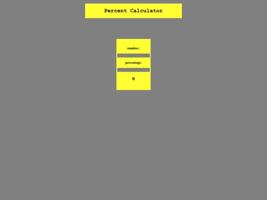 PROJECTS/percent calculator screenshot
