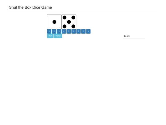 shutbox/shutTheBox screenshot