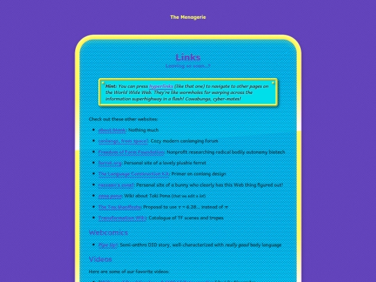 links screenshot