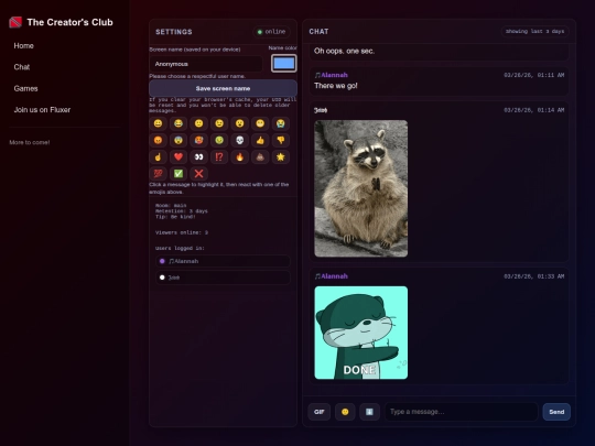 chatroom screenshot