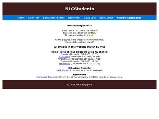 NLCStudents/Acknowledgements screenshot
