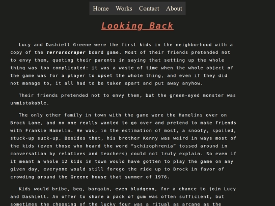 writings/looking screenshot