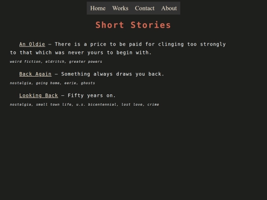 writings/stories screenshot