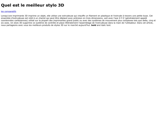 comparatif screenshot