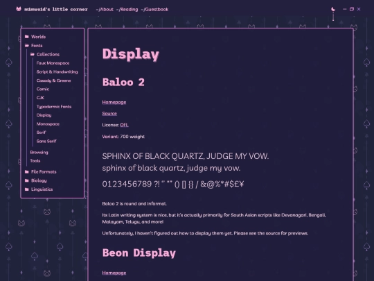 fonts/collections/display screenshot