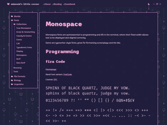 fonts/collections/monospace screenshot