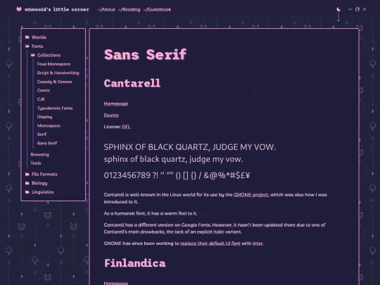 fonts/collections/sans-serif screenshot