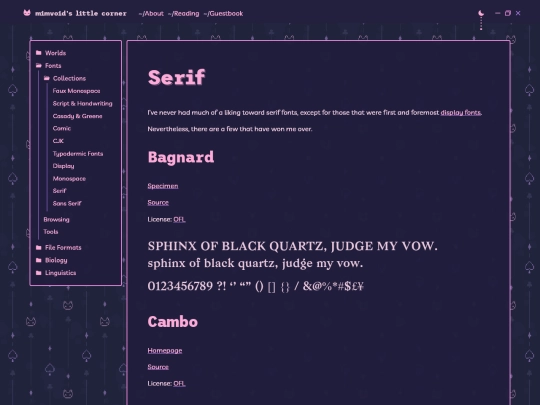fonts/collections/serif screenshot