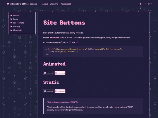 site-buttons screenshot