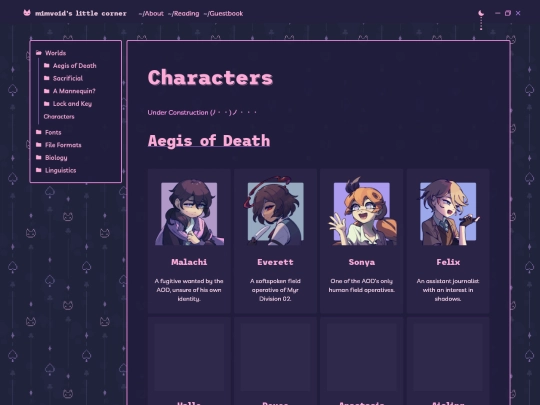 worlds/characters screenshot