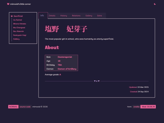 worlds/sacrificial/shiono-himeko screenshot