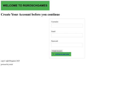 RGGAMES - signup screenshot